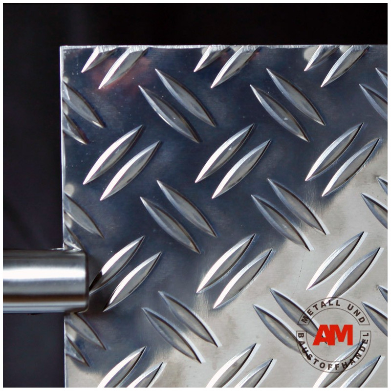 bestell-dein-Blech Metall Aluminium Riffelblech duett 2,5/4,0 mm stark 10 x 10 cm Warzenblech Zuschnitt aus Alu Blech geriffelt walzblank natur Zuschnitt nach Maß Größe Tränenblech 100 x 100 mm 